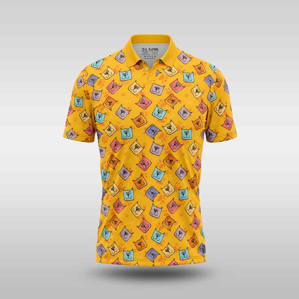 Funky Mens Golf Shirt - Alley Cat
