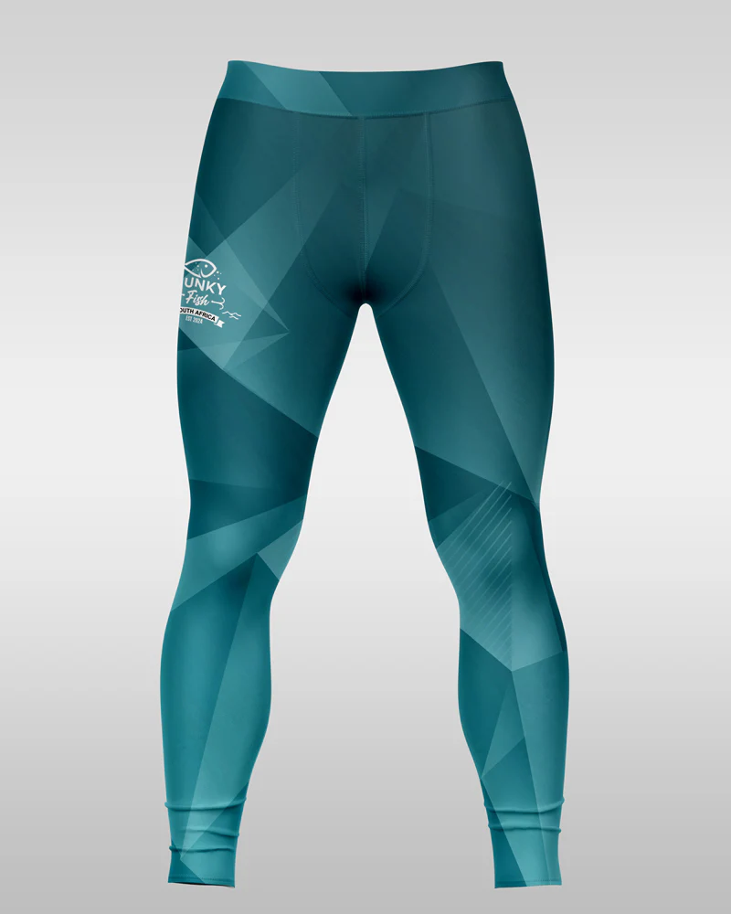 Men's Fishing Leggings - Abstract Emerald