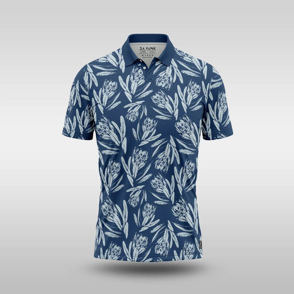 Premium Mens Golf Shirt - Ocean Blue