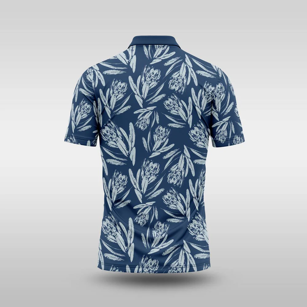 Premium Mens Golf Shirt - Ocean Blue - Image 2